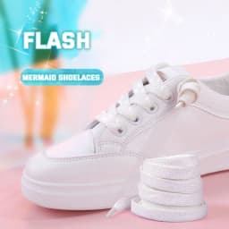 Colorful Silver Shoelaces Glitter White Shoelaces of Sneakers Metallic Shiny Gold Shoelace Flat Shoe Laces Sports Running Laces