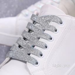 Colorful Silver Shoelaces Glitter White Shoelaces of Sneakers Metallic Shiny Gold Shoelace Flat Shoe Laces Sports Running Laces