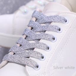 Colorful Silver Shoelaces Glitter White Shoelaces of Sneakers Metallic Shiny Gold Shoelace Flat Shoe Laces Sports Running Laces