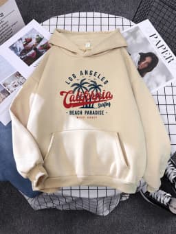 San Francisco, California Beach Paradise Hoody Womens Hip Hop New Hoodie Cartoons Loose Sportswear Autumn Fleece Female Pullover