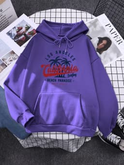 San Francisco, California Beach Paradise Hoody Womens Hip Hop New Hoodie Cartoons Loose Sportswear Autumn Fleece Female Pullover