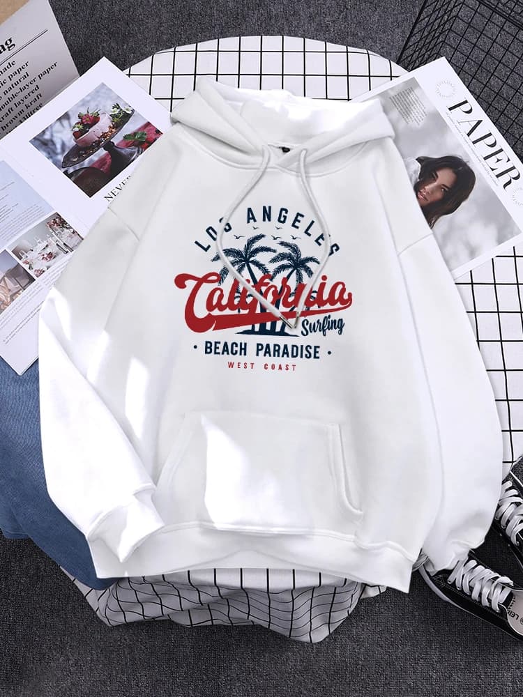 San Francisco, California Beach Paradise Hoody Womens Hip Hop New Hoodie Cartoons Loose Sportswear Autumn Fleece Female Pullover