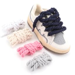 New Fashion Bold 10MM Width Round Linen Shoelaces for Sneakers Suitable Board Shoes Canvas AF1/AJ Round Shoes Boot Shoelace