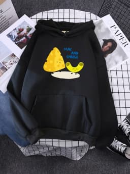 Cartoon Friendly Mac And Cheese Womens Clothes Loose Fashion Hoody Simplicity Casual Sweatshirt Female Fleece Autumn Hoodies