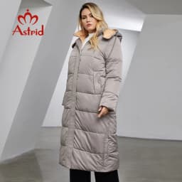 Astrid Winter Jacket Women 2023 Casual Plus Size Coat Long Warm Fashion Stitching Oversize Hooded Women's Parka Female Clothing