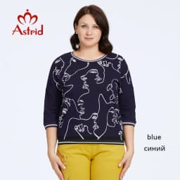 Astrid Women's t-shirt 2023 Cotton Top Female Oversized Vintage Fashion Graphic Print Diamonds Craft Basic Clothing Female Tees