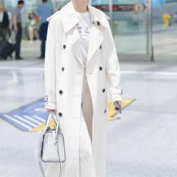 Long White Trench Coat Women's 2024 New Spring Autumn Fashion Double-breasted Slim Long Sleeve Windbreaker Female Outerwear