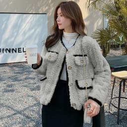 Lucyever Korean Chic White Lamb Wool Jacket Ladies Fashion Streetwear Warm Plush Outwear Women Autumn Winter New Faux Fur Coat