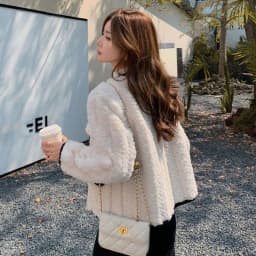 Lucyever Korean Chic White Lamb Wool Jacket Ladies Fashion Streetwear Warm Plush Outwear Women Autumn Winter New Faux Fur Coat