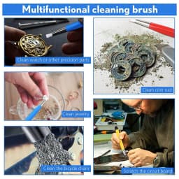 4Pcs/Set Rust Removal Brush Pen Glass Fiber / Brass /Steel /Nylon Brush Pen Shape Watch Parts Polishing Cleaning Tool