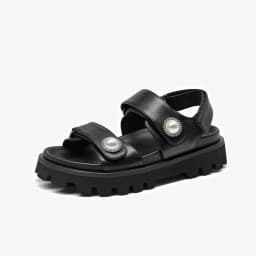 BEAUTODAY Casual Platform Sandals Women Genuine Leather Silver Solid Thick Sole Outdoor Summer Beach Ladies Shoes Handmade 38537