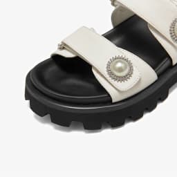 BEAUTODAY Casual Platform Sandals Women Genuine Leather Silver Solid Thick Sole Outdoor Summer Beach Ladies Shoes Handmade 38537