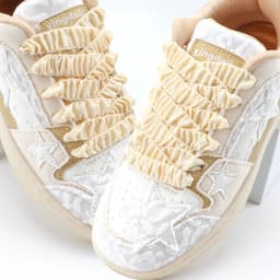Cute Girly Style Flat Elastic Silk Shoe Laces Lace Fungus Shoelaces for Sneakers Shoes Accessories Tennis Shoestrings for AF1