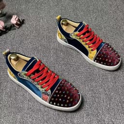 mens casual punk hip hop dress rivets shoes autumn winter shoe genuine leather flat sneakers stylish personality footwear zapato