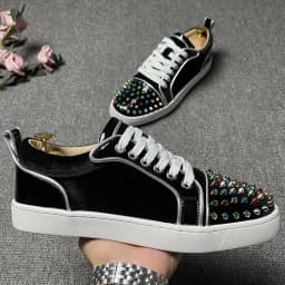 mens casual punk hip hop dress rivets shoes autumn winter shoe genuine leather flat sneakers stylish personality footwear zapato