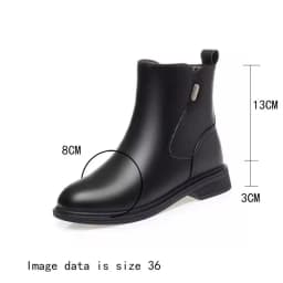 AIYUQI Ankle Boots Women Genuine Leather 2026 New British Style Women Winter Boots Wool Warm Large Size Women Motorcycle Boots