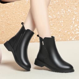AIYUQI Ankle Boots Women Genuine Leather 2026 New British Style Women Winter Boots Wool Warm Large Size Women Motorcycle Boots