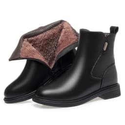 AIYUQI Ankle Boots Women Genuine Leather 2026 New British Style Women Winter Boots Wool Warm Large Size Women Motorcycle Boots