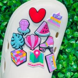 1pcs Shoe Charms Travel Backpack Cloud Rainbow Watermelon Hot Air Balloon PVC Shoe Charms Buckle Clog Sandals Shoes Decoration