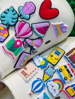 1pcs Shoe Charms Travel Backpack Cloud Rainbow Watermelon Hot Air Balloon PVC Shoe Charms Buckle Clog Sandals Shoes Decoration