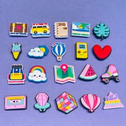 1pcs Shoe Charms Travel Backpack Cloud Rainbow Watermelon Hot Air Balloon PVC Shoe Charms Buckle Clog Sandals Shoes Decoration