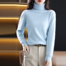 Winter Women's Sweater High Neck Pullover Mink Cashmere Knit Long Sleeve Warm Solid Color Fashion Warm Loose 2023 New Bottom Top