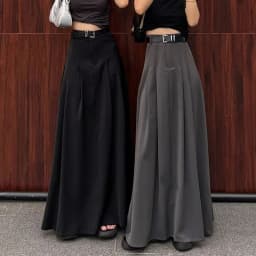 Lucyever Vintage Streetwear Pleated Long Skirts Women Elegant with Belt High Waisted Skirts Female Temperament Midi Suit Skirt