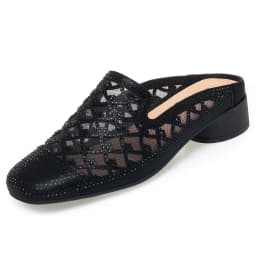 Summer 2024 Fashion Rhinestone Close Head Cutout Slippers Women Mules Breathable Slingback Soft Bottom  Casual Shoes