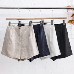 2026 Summer 100% Linen Women's Shorts Casual High Waist Wide Leg Button Up Elegant Ol Short Pants Femme