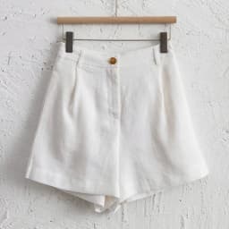 2026 Summer 100% Linen Women's Shorts Casual High Waist Wide Leg Button Up Elegant Ol Short Pants Femme