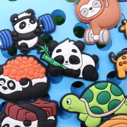 Hot Sale 1-15pcs Shoe Charms Sika Deer Panda Giraffe Kangaroo Turtle Accessories PVC Slippers Decoration For Kids X-mas Gift