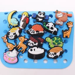 Hot Sale 1-15pcs Shoe Charms Sika Deer Panda Giraffe Kangaroo Turtle Accessories PVC Slippers Decoration For Kids X-mas Gift