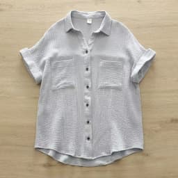 New Spring Cotton Loose Shirt Women Short Sleeve Pockets Solid Color OL Tops Girl Fashion Casual Blouses 2024 Summer T45340QM