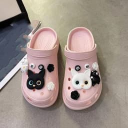 Lovely Cartoon Cat Hole Shoe Charms Decorations Eyes with Beautiful Pupils Shoes Buckle DIY 3D Hole Shoe Accessories