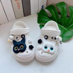 Lovely Cartoon Cat Hole Shoe Charms Decorations Eyes with Beautiful Pupils Shoes Buckle DIY 3D Hole Shoe Accessories