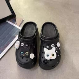 Lovely Cartoon Cat Hole Shoe Charms Decorations Eyes with Beautiful Pupils Shoes Buckle DIY 3D Hole Shoe Accessories