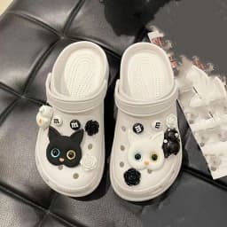 Lovely Cartoon Cat Hole Shoe Charms Decorations Eyes with Beautiful Pupils Shoes Buckle DIY 3D Hole Shoe Accessories