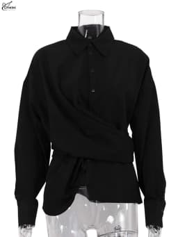 Oymimi Elegant Black Lapel Women's Blouse Fashion Long Sleeve Solid Shirts Casual Single Breasted Asymmetrical Blouses Female
