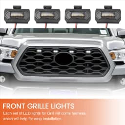 4PCS LED Front Grill Lights for Off Road Sport 2020 2021 External Grill Lamp, White Light