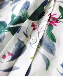 Birdtree 30% Silk 70%Cotton Shirt Women's Lapel Vintage Long Sleeves French Resort Style Loose Blouse Spring New T41118QD