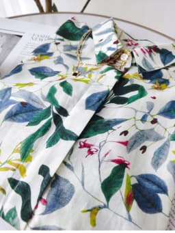 Birdtree 30% Silk 70%Cotton Shirt Women's Lapel Vintage Long Sleeves French Resort Style Loose Blouse Spring New T41118QD