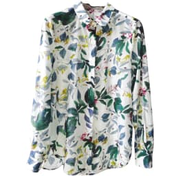 Birdtree 30% Silk 70%Cotton Shirt Women's Lapel Vintage Long Sleeves French Resort Style Loose Blouse Spring New T41118QD
