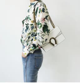 Birdtree 30% Silk 70%Cotton Shirt Women's Lapel Vintage Long Sleeves French Resort Style Loose Blouse Spring New T41118QD