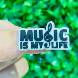 1-17Pcs Music Is My Life Slipper PVC Shoes Charms Guitar Microphone Buckle Clog Decorations DIY Backpack Wristbands Party Gift
