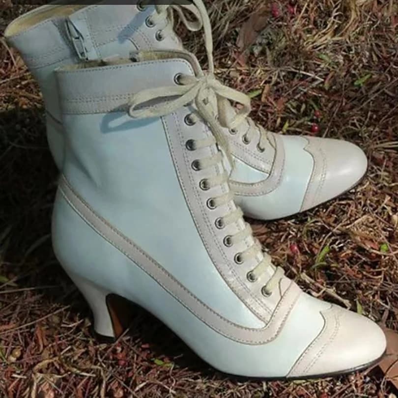 Soft And Comfortable PU Upper Sewing Cross Lace Side Zipper Women's Ankle Boots With Irregular Heels Breathable Short Boots