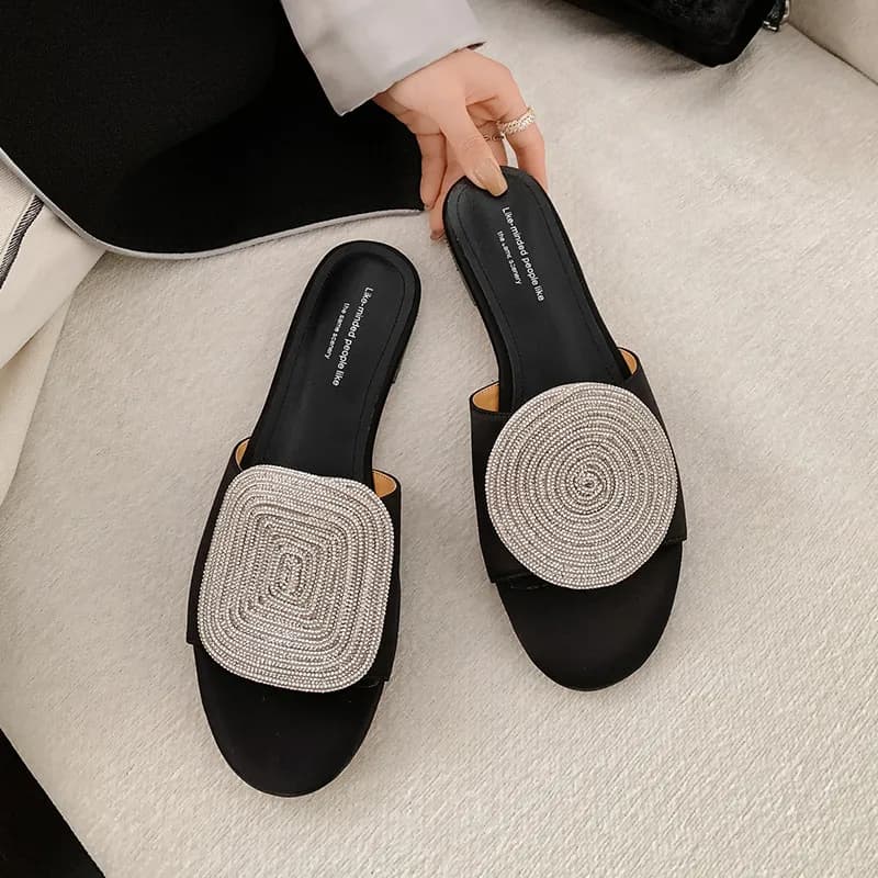 MKKHOU Fashion Sandals Women's New High Quality Linen Flat Bottom Slippers Minimalist Outdoor Slippers Beach Shoes