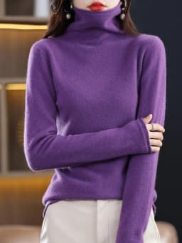 Women 100% Merino Wool Sweater Autumn Winter Fashion Pile Collar Pullover Cashmere Knitwear Casual Long-sleeved Bottoming Tops