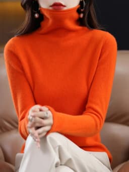 Women 100% Merino Wool Sweater Autumn Winter Fashion Pile Collar Pullover Cashmere Knitwear Casual Long-sleeved Bottoming Tops