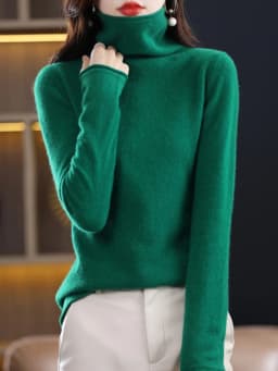 Women 100% Merino Wool Sweater Autumn Winter Fashion Pile Collar Pullover Cashmere Knitwear Casual Long-sleeved Bottoming Tops