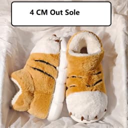 New Tiger Paw Slippers Woman Men Winter Furry Booties Women's Fuzzy Home Shoes Size 44 45 Girls Chrismas Slippers Drop Shipping